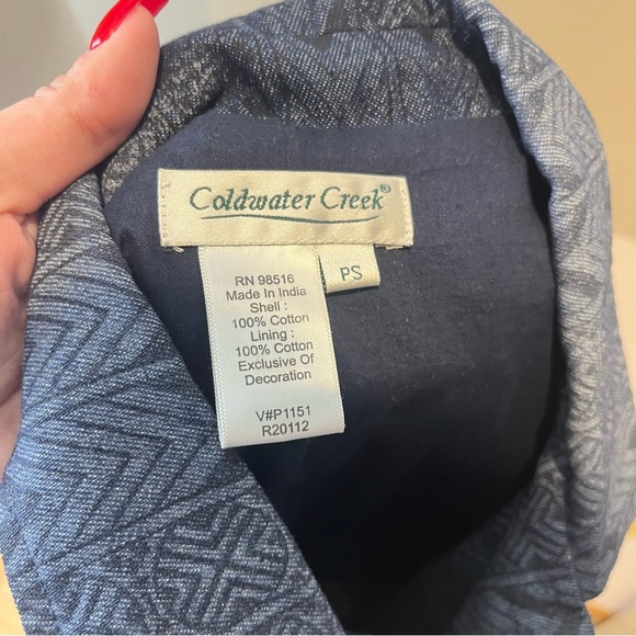 ColdWater Creek Denim Embroidered Maximalism Grandmacore Grandma Jacket Vintage - Picture 11 of 13